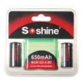 Soshine 650mA 3.0 Pack de baterias RCR123(A) com mala de transporte (2-Pack)
