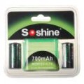 Soshine 700mA 3.7 v baterias RCR123(A) Pack com mala de transporte (2-Pack)