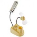 Pescoço flexível 3 * AA/USB Powered 5-LED Light com refrigeração ventilador e caneta Stand