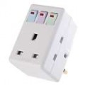 1-para-3 UK Plug AC Power extensão soquete com botões Switch (250V AC)