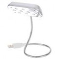 Pescoço flexível USB Powered 10-LED luminoso do teclado para Laptop (prata)