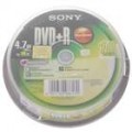 Verdadeira Sony DVD + R 16 X 4.7 GB 120 Min DVD gravável (eixo de disco de 10)