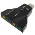 Virtual 7.1 canais USB 2.0 placa de som do adaptador de áudio - preto