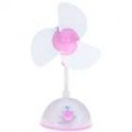 USB Powered lâmina ajustável de velocidade do vento 3 ventilador refrigeração ventilador (Pink + branco)