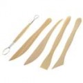 Madeira + Metal Escultura em argila ferramentas Knife Set (conjunto de 5)