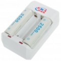 Carregador de pilhas AA/AAA + 2 x 1, 2V recarregável KWS-148 baterias de Ni-MH AA 2500mAh