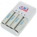 Carregador de pilhas AA/AAA + 4 x 1, 2V recarregável KWS-199 baterias de Ni-MH AA 2300mAh