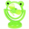 USB/3 * AA alimentado lindo Frog estilo 3-Blade refrigeração recepção ventilador - verde