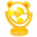 USB/3 * AA alimentado lindo urso estilo 3-Blade refrigeração recepção ventilador - amarelo