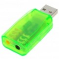Virtual 5.1 canais USB Sound Card Adapter - verde