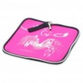 Elegante portátil Neoprene Square bolsa de Mouse Pad - rosa + preto