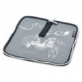 Elegante Praça de Neoprene Portable Mouse bolsa Pad - cinza + preto