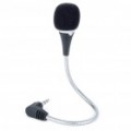 Flexível pescoço Mini microfone para Notebook - preto + prata (3.5 mm Jack)
