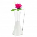 USB recarregável 6-LED branco luz Desktop lâmpada MP3 Player Speaker c / FM/USB/AUX/SD - branco
