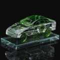 Carro de cristal modelo estilo Perfume garrafa recipiente - transparente + verde