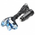 Carro flexível 3W decorativo azul luz 14-LED String - branco azul + transparente (DC 12V)