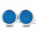 1,2 com 2000K 40LM 15-LED azul luz carro luzes decorativas - prata + azul (DC 12V/par)