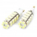 T10 2.5W 155-lúmen 2-modo 38-3528 SMD LED branco 6500K lâmpadas (DC 12V/par)