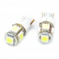 T10 1.5 com 6500K 60-lúmen 2-modo 5-5050 SMD LED branco lâmpadas (DC 12V/par)