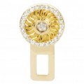 Cristal + zinco ligas carro segurança cinto fivela - ouro + white (estilo aleatório)