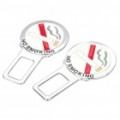 Universal nenhuma fivela de cinto de segurança do assento de carro do estilo de fumadores - prata (Pack de 2 peças / aleatório cor)