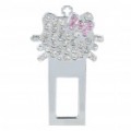 Travas de fivela de cinto Hello Kitty lindo do Rhinestone - prata + rosa