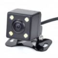 4-LED impermeável veículo carro Rear View Camera vídeo - preto (12V/PAL)