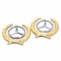 Decorativas Mercedes Benz Badge emblema carro lateral marca adesivo do logotipo - prata + ouro (Pack de 2 peça)