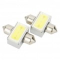 31 mm 3W 6500K 110-lúmen 2-5050 SMD LED branco lâmpadas de interior/emplacamento carro leves (DC 12V/par)