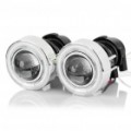55W saída 1100-lúmen 1-quente branco carro nevoeiro halogênio lâmpadas LED c / olhos azuis de anjo luz (DC 12V/par)