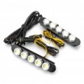 5W 8000K 530-Lumen 5 LEDs branco luz carro diurna lâmpadas (par / DC 12V)