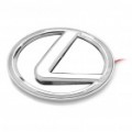 3D Lexus logotipo crachá freio branco luz - prata (DC 12V)