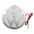 3D Volkswagen / VW logotipo crachá branco freio luz - prata (DC 12V)