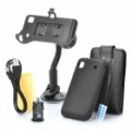 Suporte de montagem do carro protegendo Case + cabo USB + Set para carregador de carro para Samsung Galaxy s/i9000 - preto