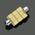 42 mm 0.5 com 7000K 80-lúmen 9-5050 SMD LED branco carro luz lâmpada de leitura (DC 8 ~ 30V)