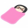 Cute Girl Caicai padrão Auto carro antiderrapante almofada de borracha para telefone / MP3 / MP4 - Pink