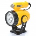 Cigarro do carro potência 4W 450LM 5-LED Mini luz branca magnética Spotlight - amarelo (DC 12V / 7 CM)