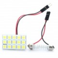 T10 / BA9S 0.18Wx15 branco luz 15-SMD 5050 LED carro leitura Light (DC 12V)