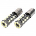 BA9S 1.8W lâmpadas de carro luz 6500K 144-lúmen 18-3020 SMD LED branco (DC 12 ~ 18V / par)