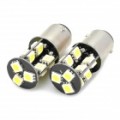 1142 / S25 3.8W 6500K 266-lúmen 19-5050 SMD LED branco luz carro luzes de travagem (DC 12V / par)