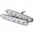 12W 6500K 95-lúmen 12-LED branco luz carro diurna lâmpadas (DC 12V / par)