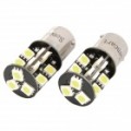 1156 / BA15A 3.8W lâmpadas de carro luz 6500K 266-lúmen 19-5050 SMD LED branco (DC 12V / par)