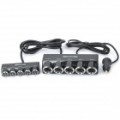 100W divisor de tomada de isqueiro de carro 1-5 c / comutador Individual - Black (DC 12 ~ 24V)