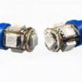 T10 1.5 com 5 * 0.3W 75-lúmen azul 5 LEDs lâmpadas do veículo (DC 12V) 2-Pack