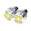 Revestimento metálico de carro freio branco luz 4-LED 2W DC12V (2-Pack)