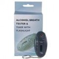 Testador de hálito de álcool digital com Timer e lanterna LED Keychain (2 * AAA)