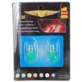 T10 1W 12V luz verde carro passando sinal lâmpada (2-Pack)