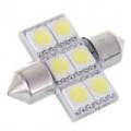 1130 1W 30-lúmen 6 x 5050 SMD LED carro Festoon lâmpada branca (DC 12 ~ 24V)