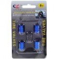 Kirksite carro pneu Valve Caps - azul (4 peças Set)