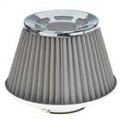 Universal Super filtro de ar de aço inoxidável de fluxo de potência para carro (prata)